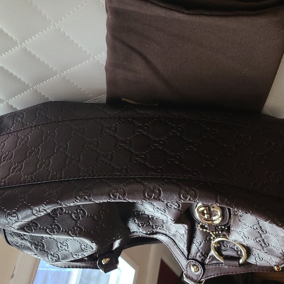 Authentic Gucci Sukey Dark Brown Leather bag - Picture 8 of 16